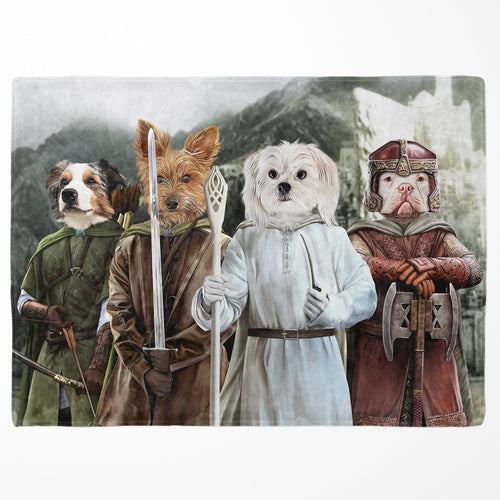Crown and Paw - Blanket The Four Pawtectors - Custom Pet Blanket 30" x 40" / Background 1