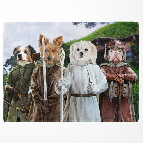 Crown and Paw - Blanket The Four Pawtectors - Custom Pet Blanket 30" x 40" / Background 2