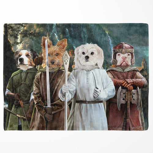 Crown and Paw - Blanket The Four Pawtectors - Custom Pet Blanket 30" x 40" / Background 3