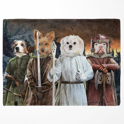 Crown and Paw - Blanket The Four Pawtectors - Custom Pet Blanket 30" x 40" / Background 4