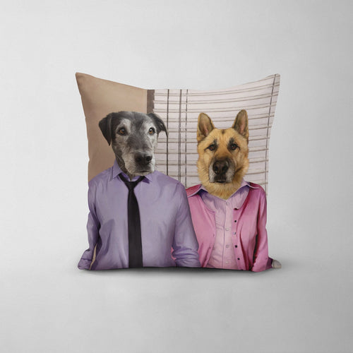 Crown and Paw - Throw Pillow Jim and Pam - Custom Throw Pillow