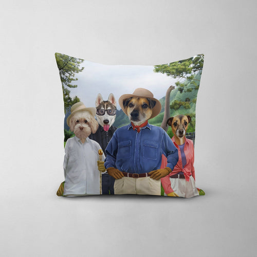 Crown and Paw - Throw Pillow The Jurassic Explorers - Custom Throw Pillow