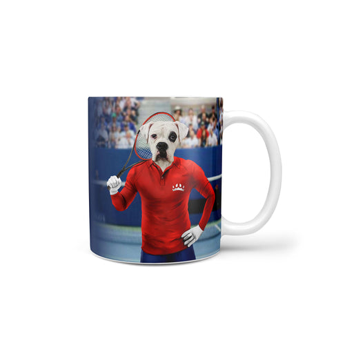 Crown and Paw - Mug Male Tennis Player - Custom Mug 11oz / Red