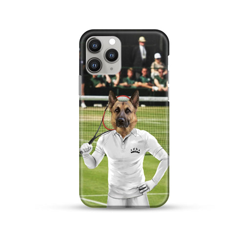 Crown and Paw - Phone Case Male Tennis Player - Custom Pet Phone Case iPhone 12 Pro Max / White