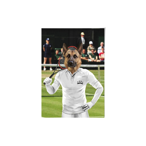 Crown and Paw - Poster Male Tennis Player - Custom Pet Poster 8.3" x 11.7" / White