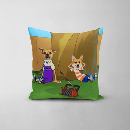 Crown and Paw - Throw Pillow The Funny Siblings - Custom Throw Pillow