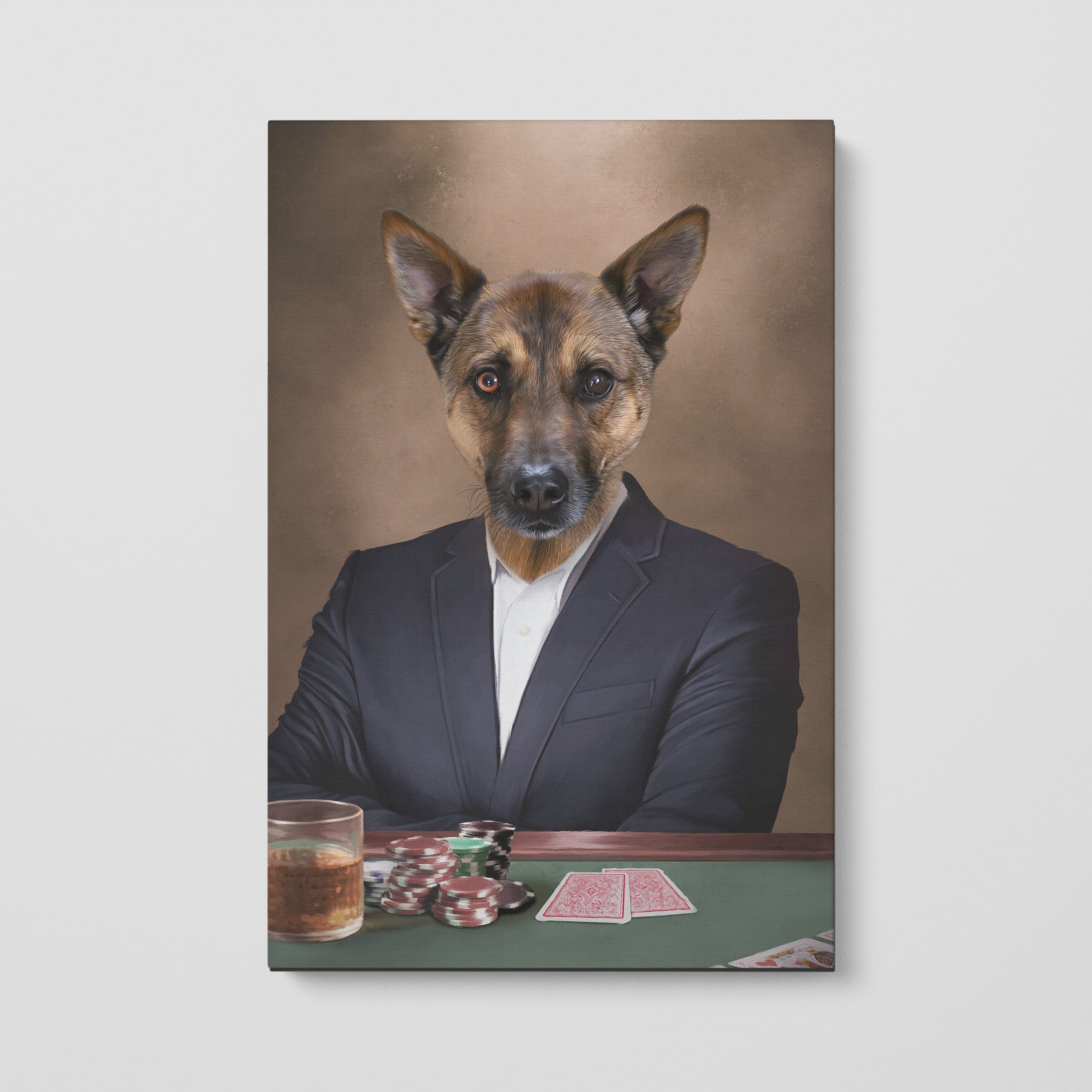 The Poker Player - Custom Pet Canvas