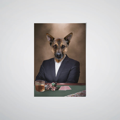 Crown and Paw - Poster The Poker Player - Custom Pet Poster
