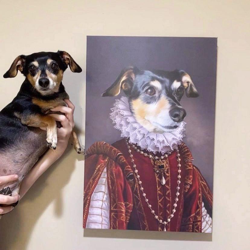 Crown and Paw - Canvas The Queen of Roses - Custom Pet Canvas