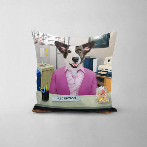 Crown and Paw - Throw Pillow The Recepawnist - Custom Throw Pillow