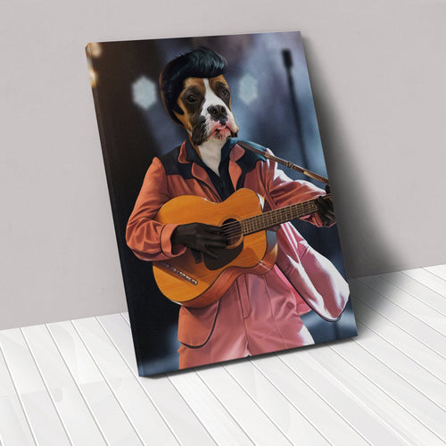 Crown and Paw - Canvas The Rock and Roll King - Custom Pet Canvas