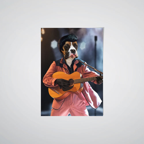 Crown and Paw - Poster The Rock and Roll King - Custom Pet Poster