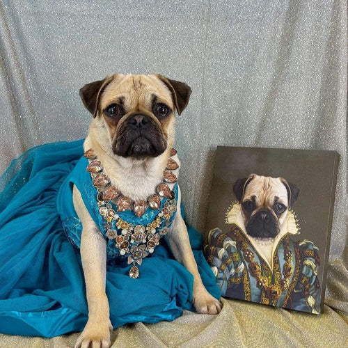 Crown and Paw - Custom Crown & Paw Portrait - One Pet