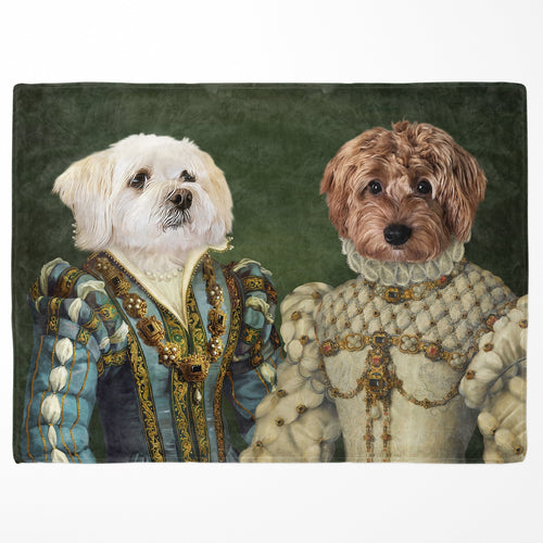 Crown and Paw - Blanket The Sapphire Queen and Princess - Custom Pet Blanket
