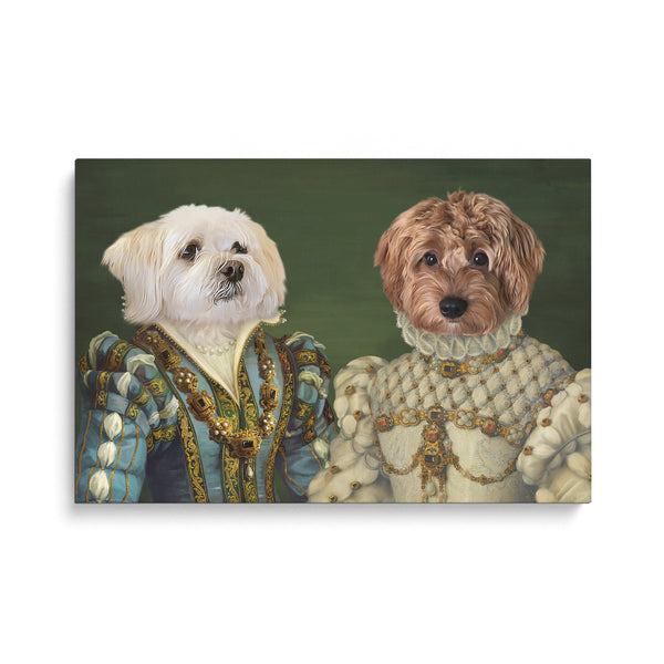 The Sapphire Queen and Princess - Custom Pet Canvas