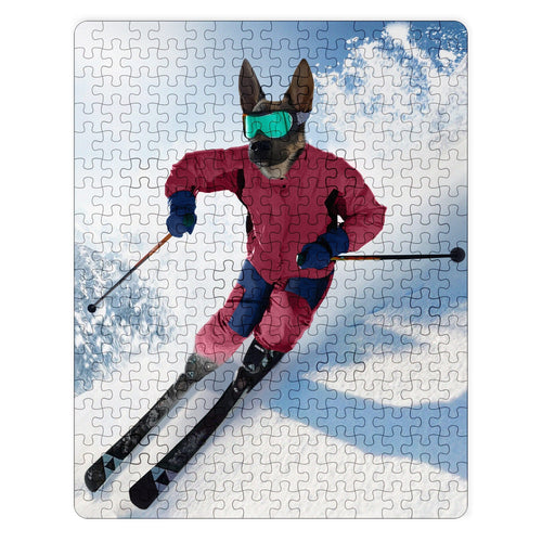 Crown and Paw - Puzzle The Skiier - Custom Puzzle 11" x 14"