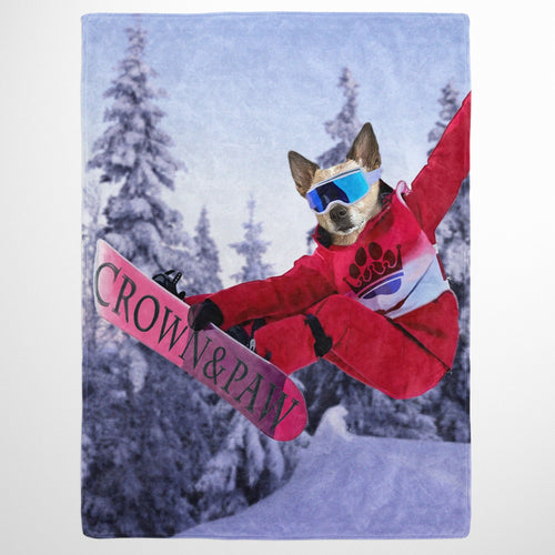 Crown and Paw - Blanket The Snowboarder - Custom Pet Blanket