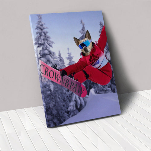 Crown and Paw - Canvas The Snowboarder - Custom Pet Canvas