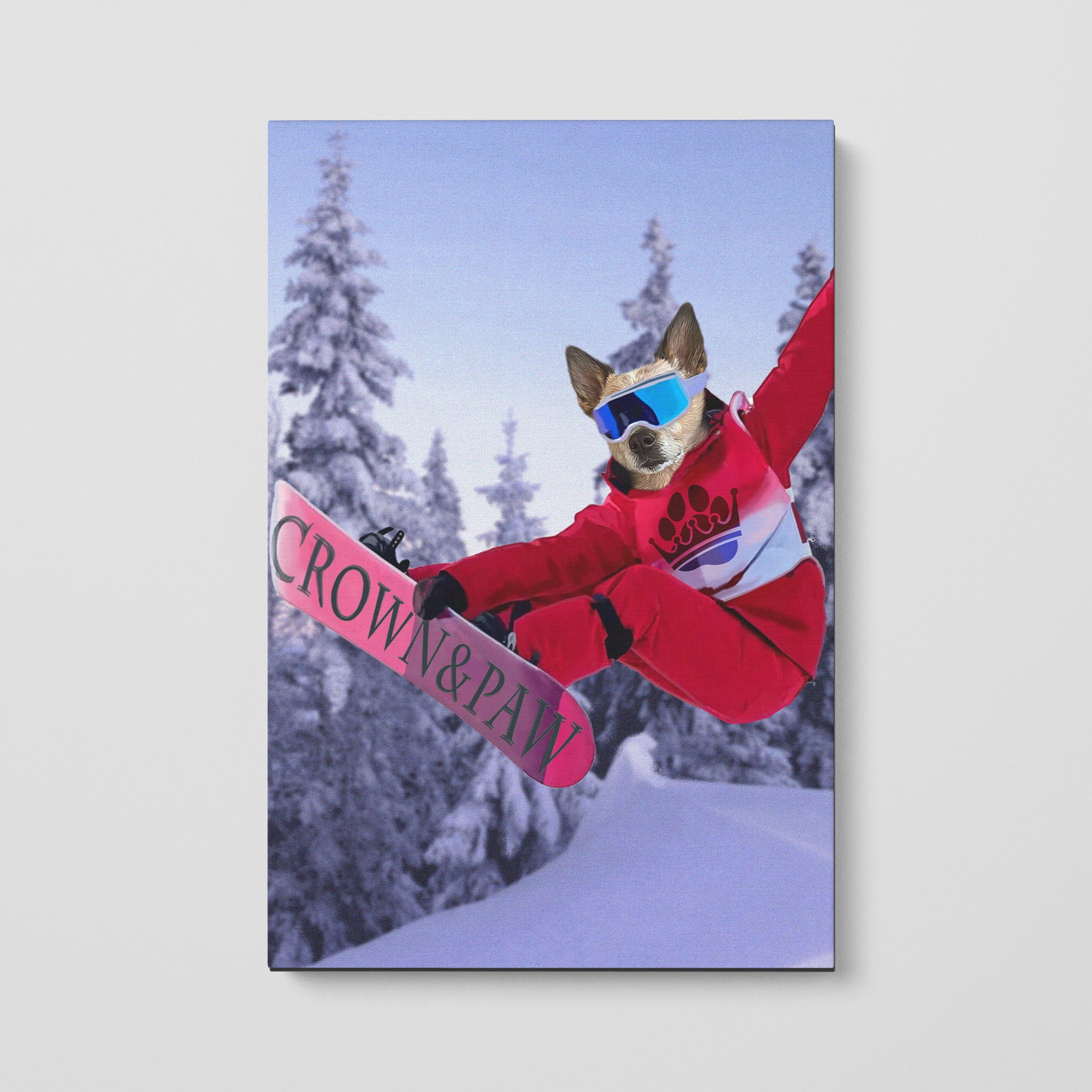 Crown and Paw - Canvas The Snowboarder - Custom Pet Canvas