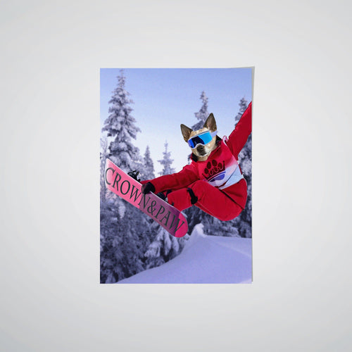 Crown and Paw - Poster The Snowboarder - Custom Pet Poster