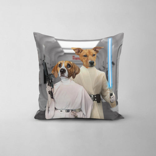 Crown and Paw - Throw Pillow The Space Siblings - Custom Throw Pillow