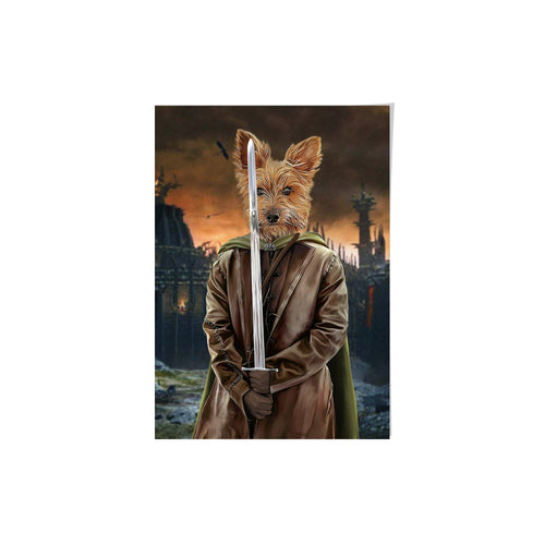 Crown and Paw - Poster The Swordsman - Custom Pet Poster 8.3" x 11.7" / Background 4