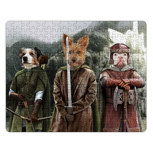 Crown and Paw - Puzzle The Three Pawtectors - Custom Puzzle 11" x 14" / Background 1