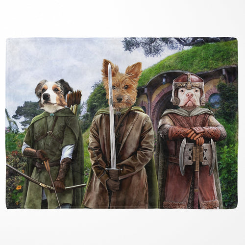 Crown and Paw - Blanket The Three Pawtectors - Custom Pet Blanket 30" x 40" / Background 2
