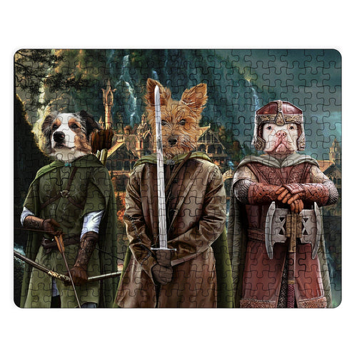 Crown and Paw - Puzzle The Three Pawtectors - Custom Puzzle 11" x 14" / Background 3