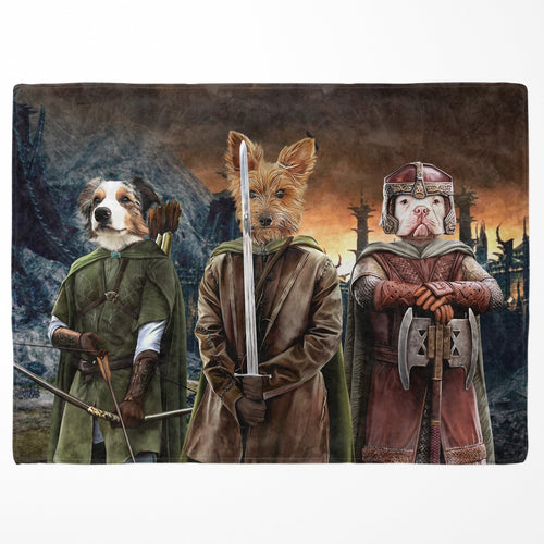 Crown and Paw - Blanket The Three Pawtectors - Custom Pet Blanket 30" x 40" / Background 4