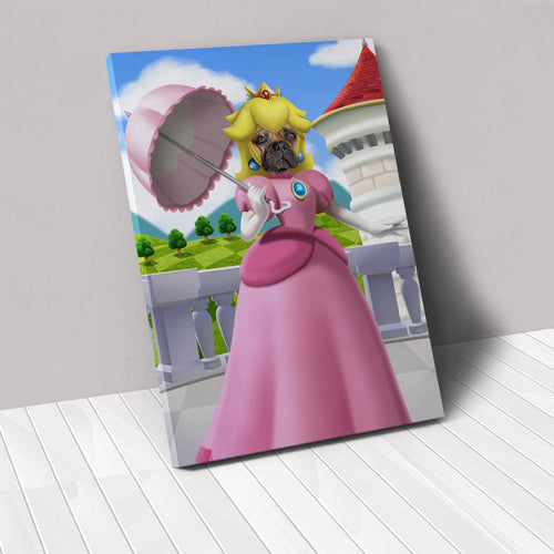 Crown and Paw - Canvas Video Game Princess - Custom Pet Canvas