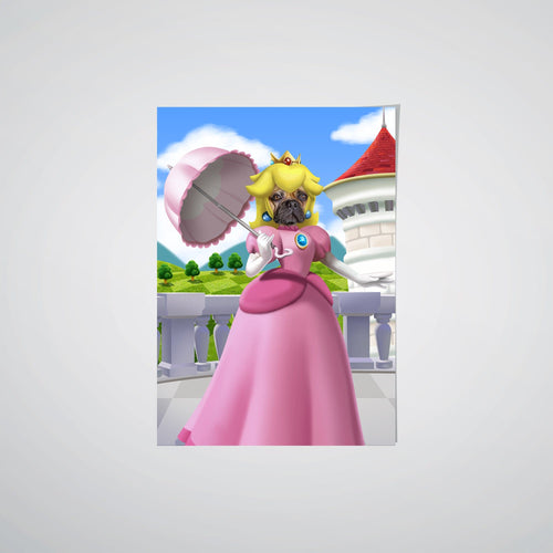 Crown and Paw - Poster Video Game Princess - Custom Pet Poster