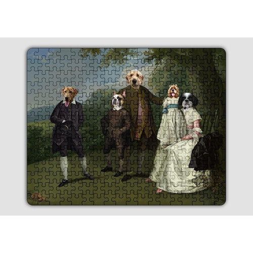 Crown and Paw - Puzzle The Family Picnic (Five Pets) - Custom Puzzle Family A