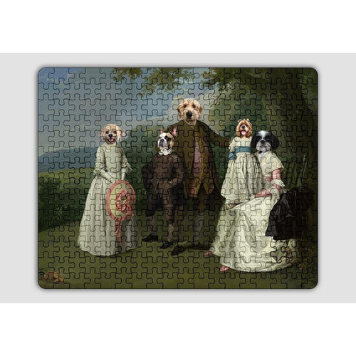 Crown and Paw - Puzzle The Family Picnic (Five Pets) - Custom Puzzle Family B