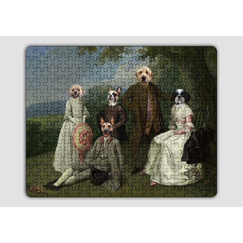 Crown and Paw - Puzzle The Family Picnic (Five Pets) - Custom Puzzle Family D