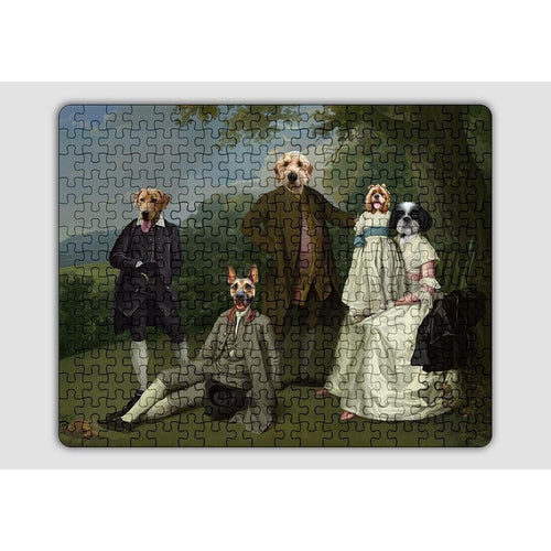 Crown and Paw - Puzzle The Family Picnic (Five Pets) - Custom Puzzle Family E