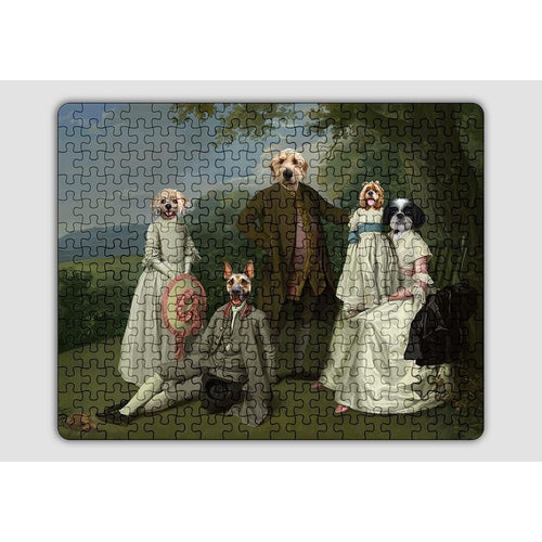Crown and Paw - Puzzle The Family Picnic (Five Pets) - Custom Puzzle Family F