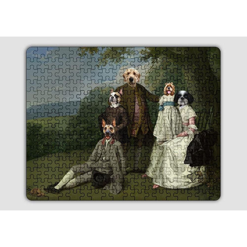 Crown and Paw - Puzzle The Family Picnic (Five Pets) - Custom Puzzle Family G