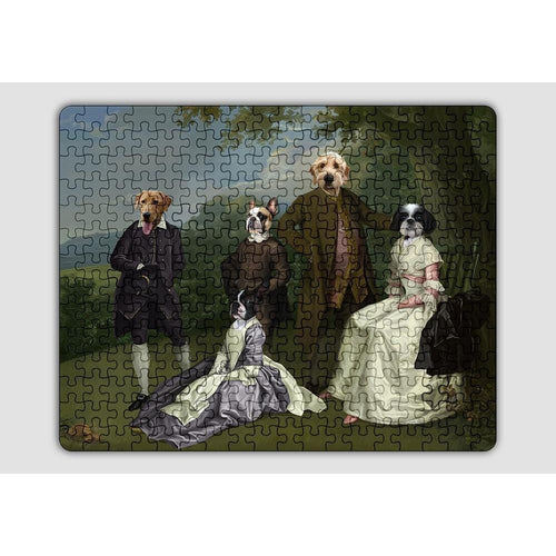 Crown and Paw - Puzzle The Family Picnic (Five Pets) - Custom Puzzle Family H