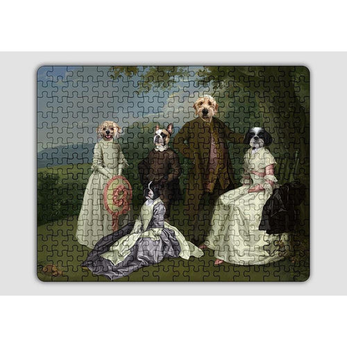 Crown and Paw - Puzzle The Family Picnic (Five Pets) - Custom Puzzle Family I