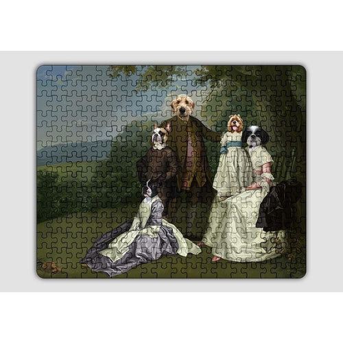 Crown and Paw - Puzzle The Family Picnic (Five Pets) - Custom Puzzle Family J