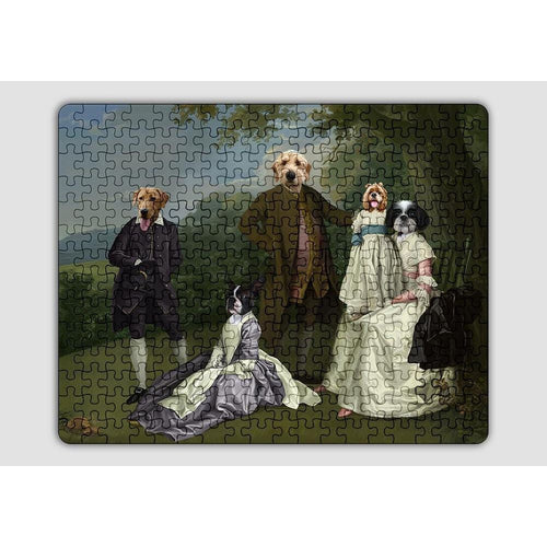 Crown and Paw - Puzzle The Family Picnic (Five Pets) - Custom Puzzle Family K