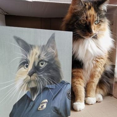 Crown and Paw - Canvas The Female Police Officer - Custom Pet Canvas