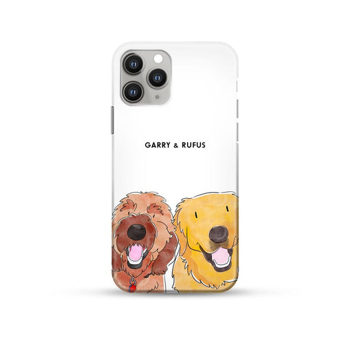 Crown and Paw - Phone Case Watercolor Pet Portrait Phone Case - Two Pets