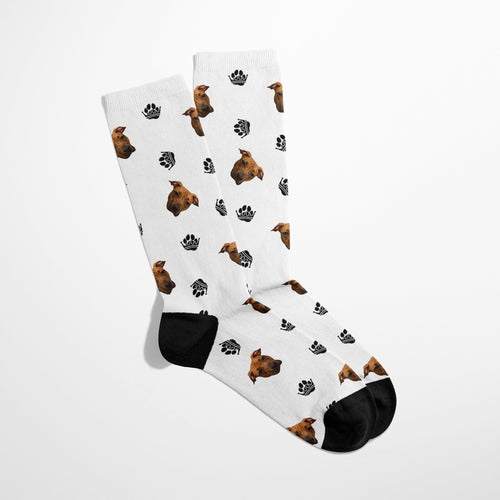 Crown and Paw - Custom Clothing Crown and Paw Custom Face Socks White / S-M