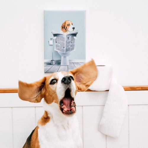 Crown and Paw - Canvas Restroom Pet Portrait - Custom Pet Art Poster 8.3" x 11".7" (A4) / Mint