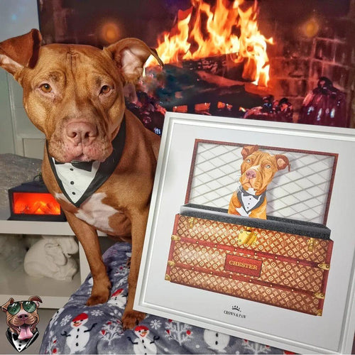 Crown and Paw - Classic Luxury Trunk Pet Portrait