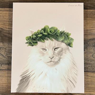 Crown and Paw - Canvas Roman Crown Pet Portrait - Custom Canvas