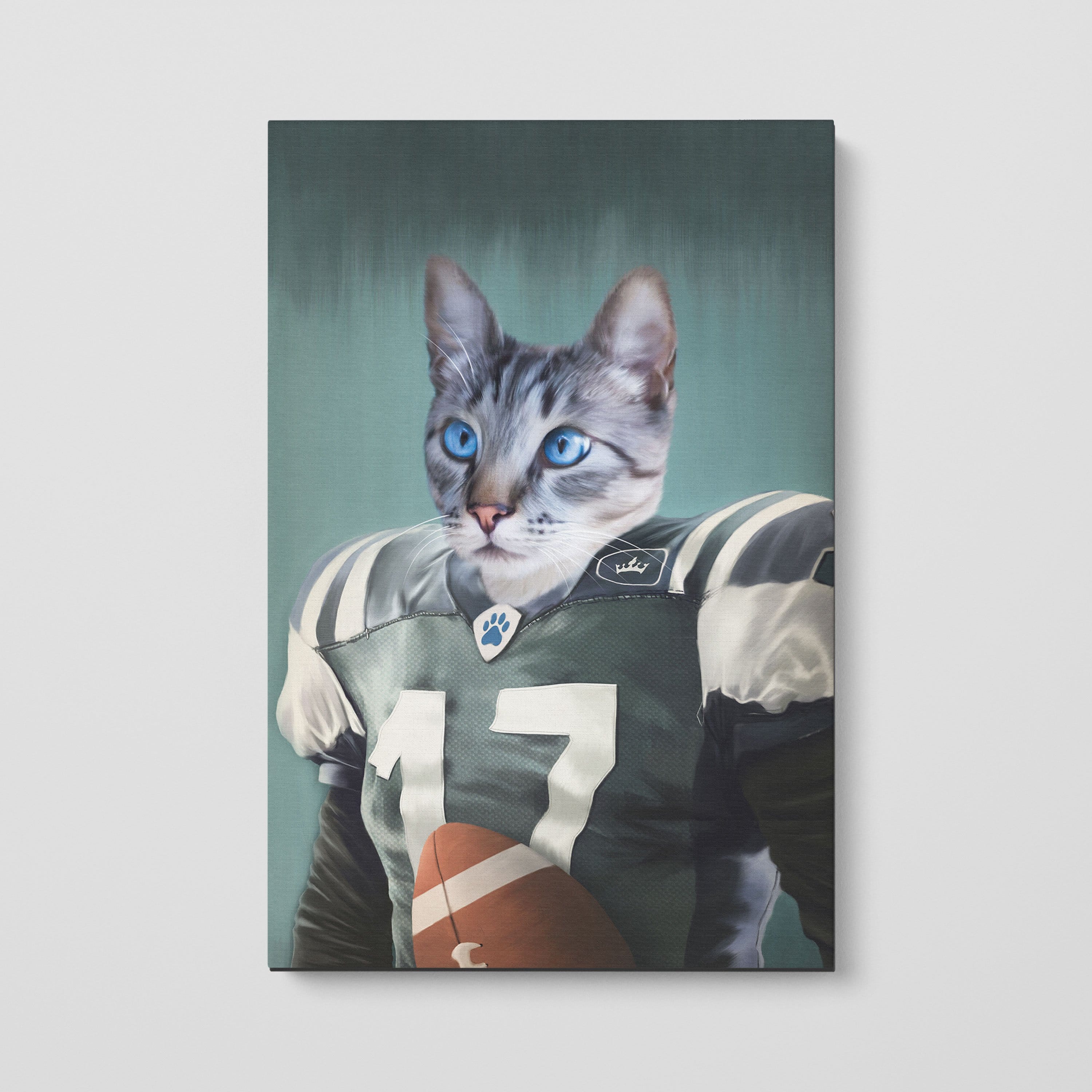 Crown and Paw - Canvas The Football Player - Custom Pet Canvas