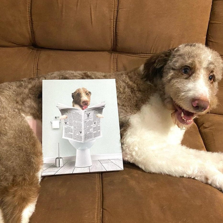 Crown and Paw - Canvas Restroom Pet Portrait - Custom Pet Art